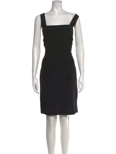 Pre-owned Dries Van Noten Square Neckline Knee-length Dress In Black