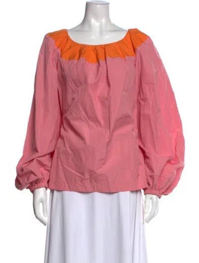 Pre-owned Dries Van Noten Square Neckline Long Sleeve Blouse W/ Tags In Pink