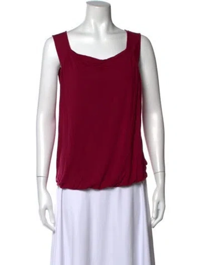 Pre-owned Dries Van Noten Square Neckline Sleeveless Top In Red