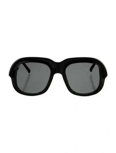 Pre-owned Dries Van Noten Square Tinted Sunglasses In Black