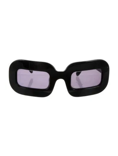Pre-owned Dries Van Noten Square Tinted Sunglasses In Black