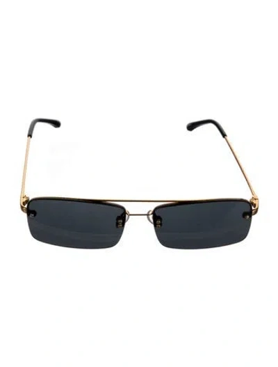 Pre-owned Dries Van Noten Square Tinted Sunglasses In Black