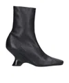 Dries Van Noten Pointed Toe Ankle Boots With Sculptural Heel In Black