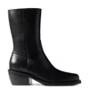 Dries Van Noten Square Toe Ankle Boots In Black