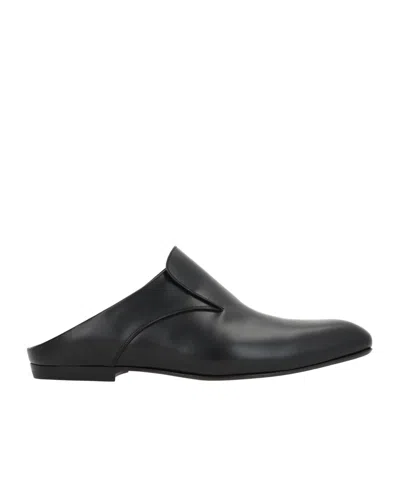 Dries Van Noten Black Paneled Loafers In 900 Black
