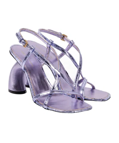 Dries Van Noten Square-toe High-heeled Sandals In Purple