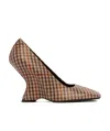 Dries Van Noten Beige Leather Wedge Heels In Brown