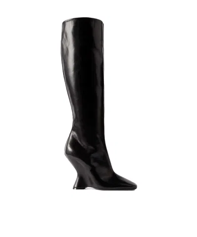 Dries Van Noten Square-toed Boots In Black