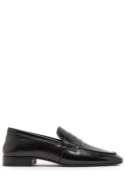 Dries Van Noten Square-toe Leather Loafers In Black