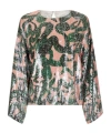 Dries Van Noten Squinned Jacquard Crewneck Blouse In Black
