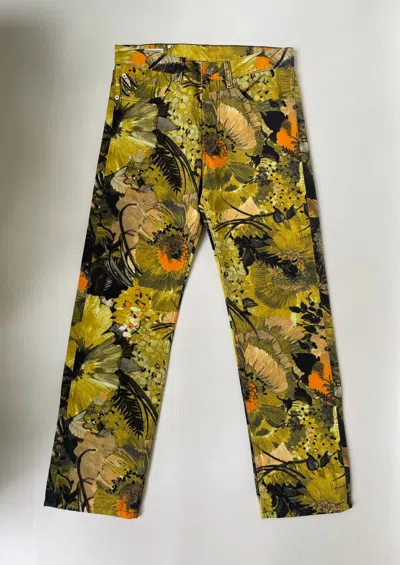 Pre-owned Dries Van Noten S/s 20 Floral Print Jeans In Yellow