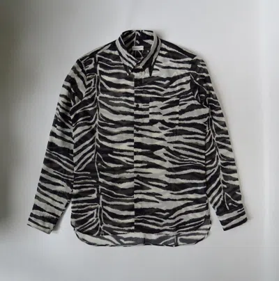 Pre-owned Dries Van Noten S/s 21 Zebra Print Shirt In Black/white