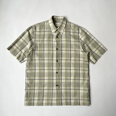 Pre-owned Dries Van Noten S/s 22 Crepe Check Cotton Shirt In Yellow