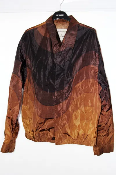 Pre-owned Dries Van Noten Ss19  X Verner Panton Printed Jacket L In Brown