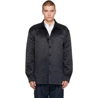 Dries Van Noten Ssense Exclusive Black Quilted Silk Jacket