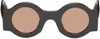 Dries Van Noten Ssense Exclusive Gray Linda Farrow Edition Circle Sunglasses In Grey/ Silver/ Orange