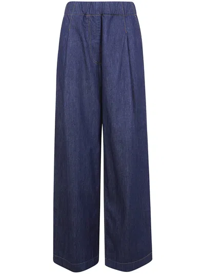 Dries Van Noten "stack" Denim Cropped Trousers Clothing In Blue