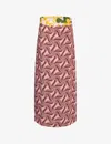 DRIES VAN NOTEN STAN ABSTRACT-PATTERN SATIN MAXI SKIRT