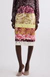 Dries Van Noten Stan Mixed Print Midi Skirt