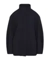 Dries Van Noten Voles Wool Blend Structured Collar Jacket In Blue