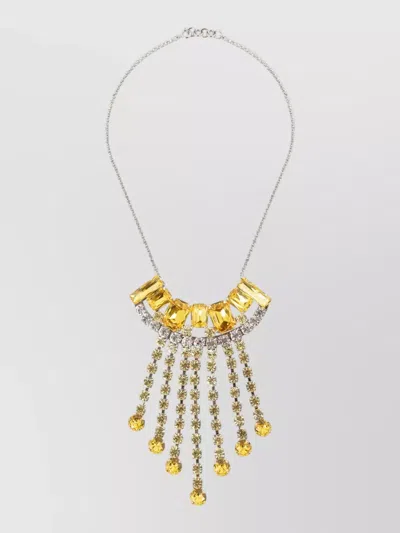 Dries Van Noten Statement Brass Necklace Strass Charms