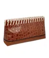 Dries Van Noten Embossed Leather Clutch Bag In Brown