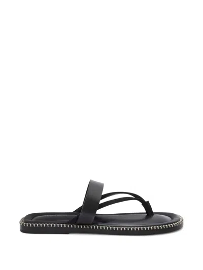 Dries Van Noten Sequin-embellished Calf Leather Sandals In Black