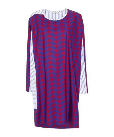 Dries Van Noten Stitched Long-sleeved Dress In Purple