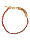Dries Van Noten Stone Chain Necklace In 红色