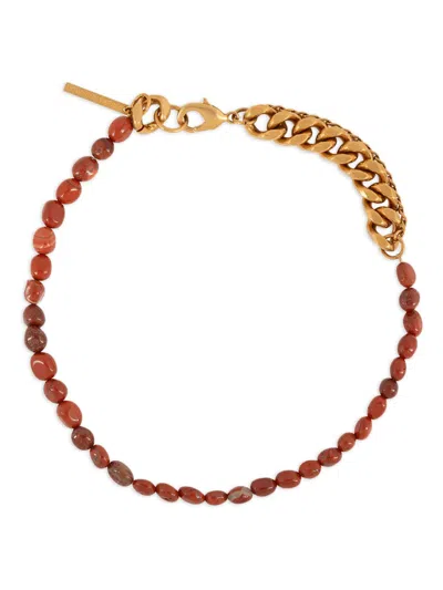 Dries Van Noten Stone Chain Necklace In 红色