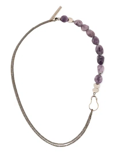 Dries Van Noten Stone-chain Necklace In Metallic