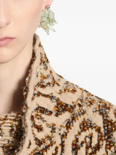 Dries Van Noten Stone-cluster Earrings In Silver