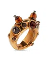 Dries Van Noten Stone-embellished Brass Ring In Gold