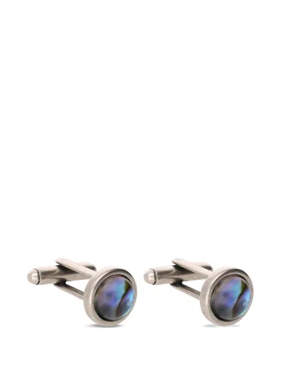 Dries Van Noten Stone-embellished Cuff Links In Silver