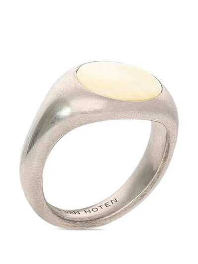 Dries Van Noten Stone-embellished Signet Ring In Silver