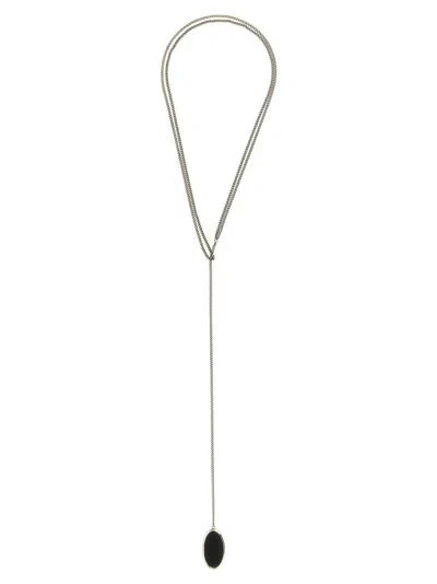 Dries Van Noten Stone Necklace Jewelry Black In Silver