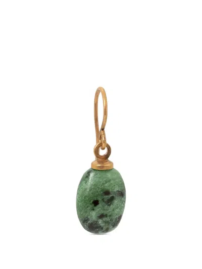 Dries Van Noten Stone-pendant Earring In Green