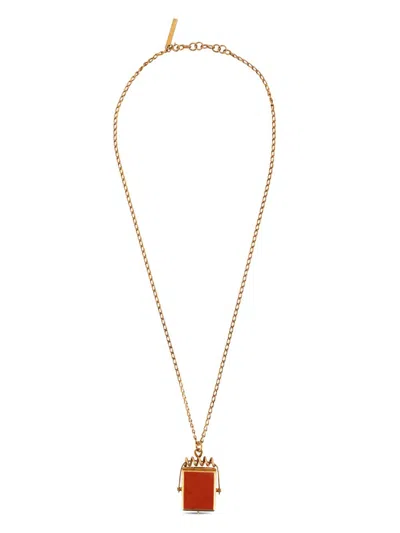 Dries Van Noten Stone-pendant Necklace In 红色