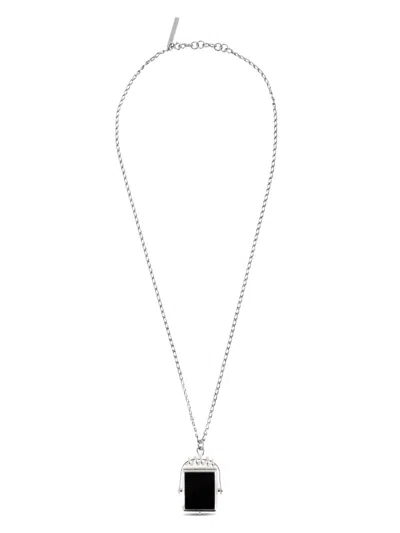 Dries Van Noten Stone-pendant Necklace In 黑色
