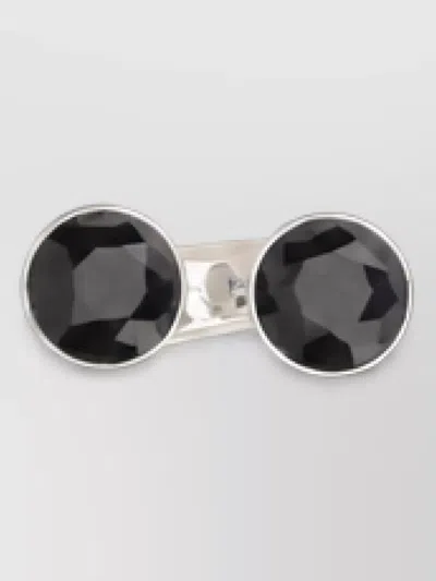 Dries Van Noten Stone Ring Earrings In Black