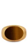 Dries Van Noten Oval Stone Smooth Finish Signet Ring In Gold