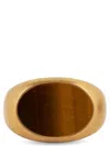 Dries Van Noten Oval Stone Smooth Finish Signet Ring In Gold