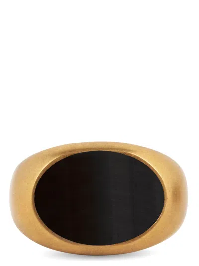 Dries Van Noten Stone Signet Ring In Gold