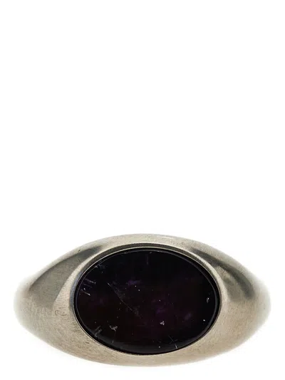 Dries Van Noten Stone Signet Jewelry Purple In Metallic