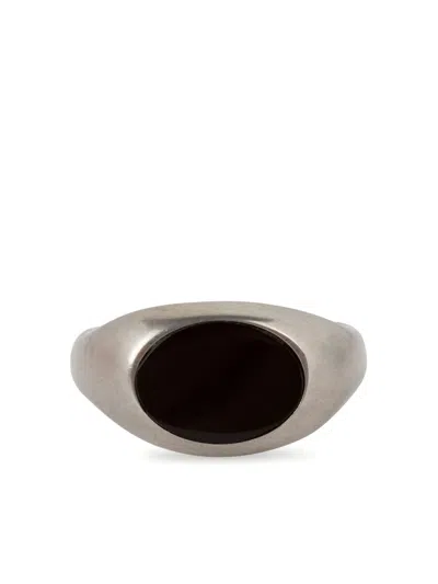 Dries Van Noten Stone Signet Ring In Silver