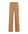 Dries Van Noten Belted Straight-leg Wool-blend Pants In Brown
