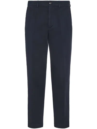 DRIES VAN NOTEN STRAIGHT-LEG BLUE TROUSERS WITH VERSATILE WAISTBAND