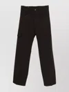 Dries Van Noten Straight Leg Cotton Trousers And Pockets In Black