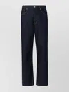 Dries Van Noten Straight Leg Denim Pants With Contrast Stitching In Blue