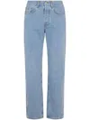 Dries Van Noten Straight-leg Light Blue Denim Trousers In Blue